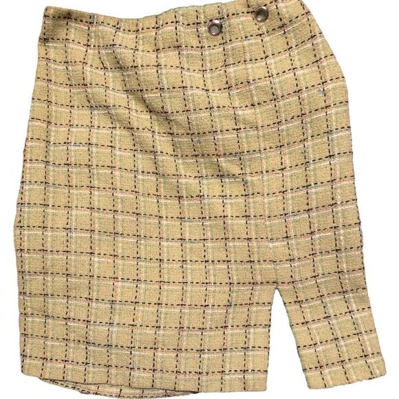 Requirements tweed basket weaved lime green skirt - Picture 5 of 5